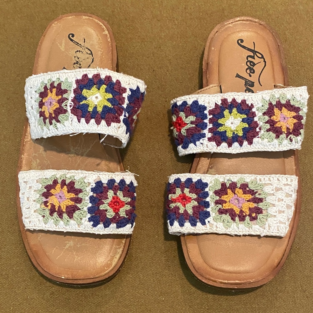 Free People Multicolor Crochet Sandals